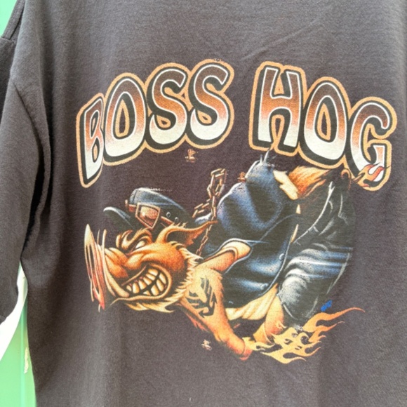 Vintage BOSS HOG Motorcycle Shirt Men LARGE Harley Chopper Laconia - Picture 5 of 5